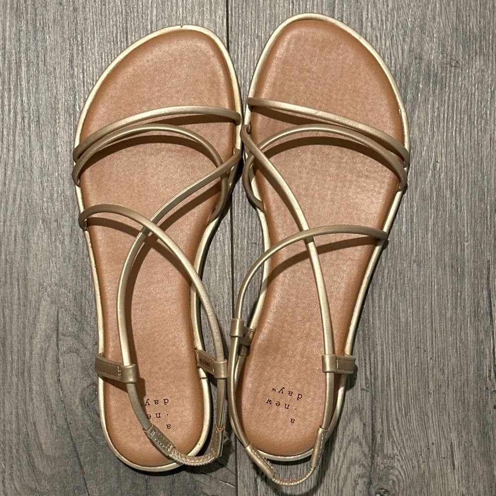 a new day Gold Strappy Sandals